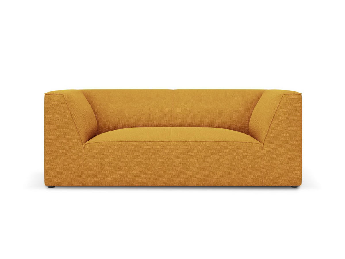 SOFA Ruby aus strukturiertem Stoff gelb 2 Sitzplätze - Gelb, Textil (174/69/93cm) - Micadoni