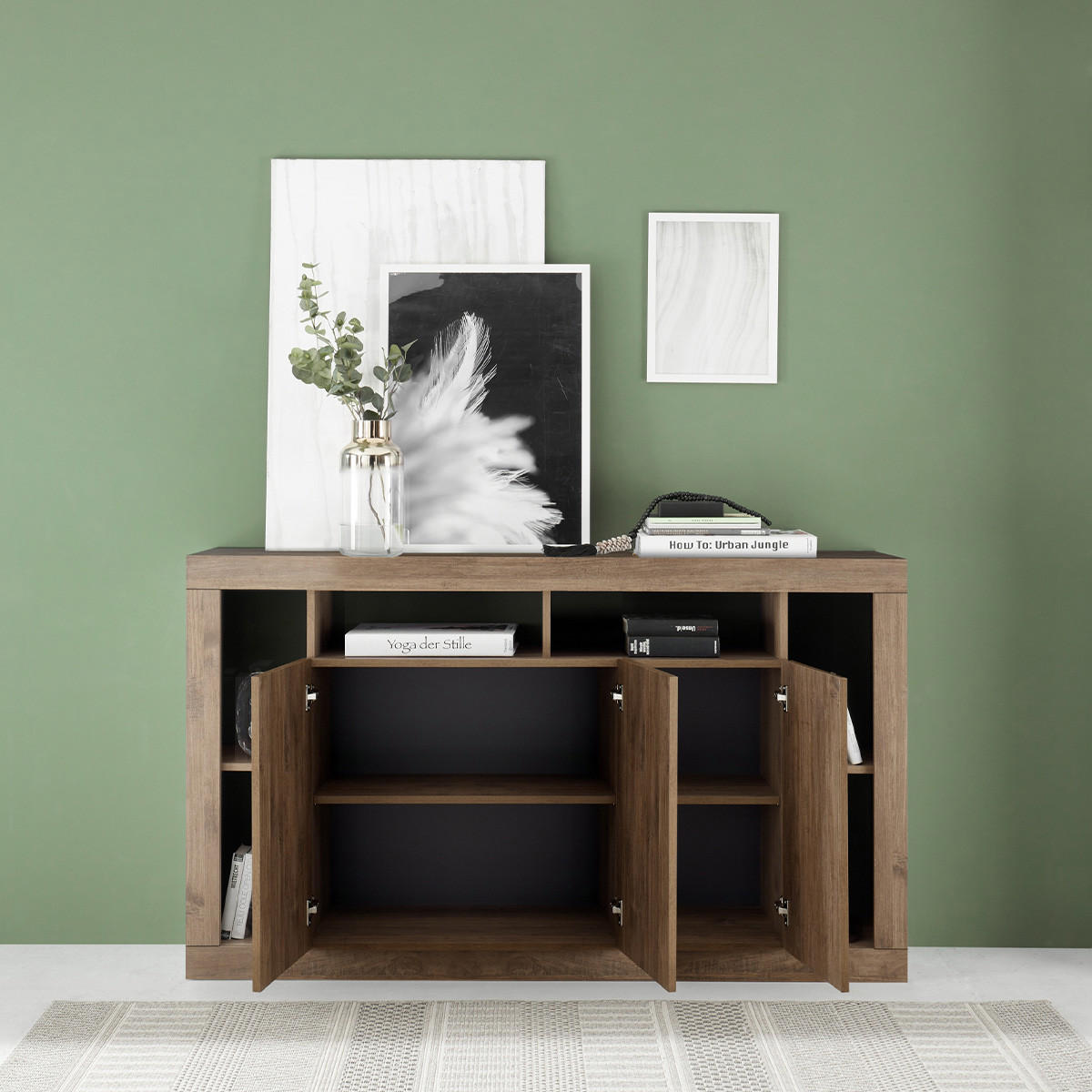 SIDEBOARD mit 3 Türen L172 cm - Rimini - Eiche Artisan, Holzwerkstoff (40/102/172cm) - Calicosy