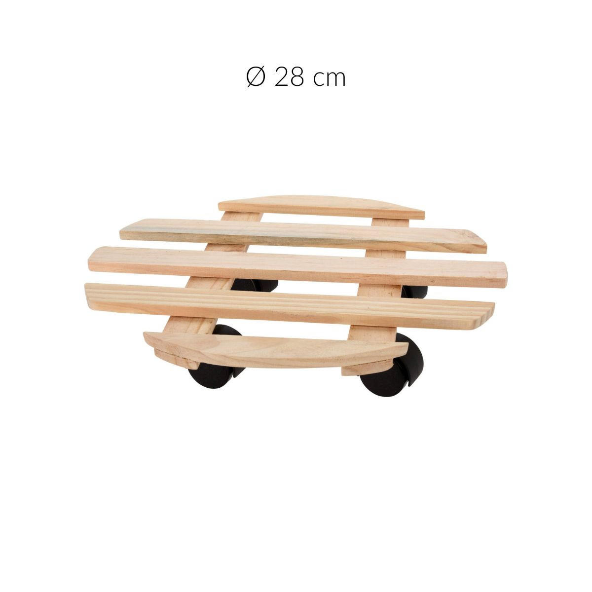 PFLANZENROLLER Ø 28 cm - Braun, Holz (28/28/8cm)