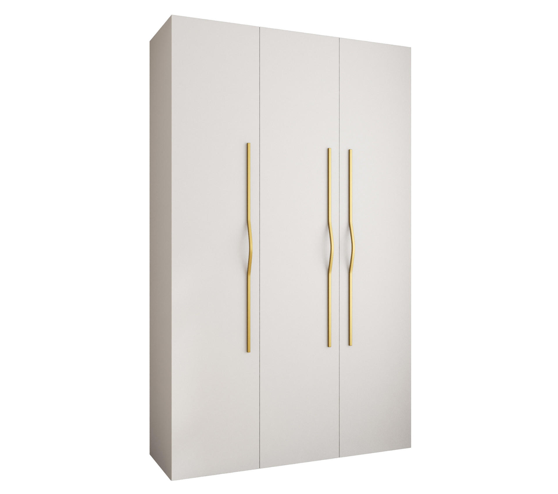DREHTÜRENSCHRANK 245,5/150/50 3-türig - Goldfarben/Weiß, Holz/Metall (150/245.5/50cm) - Abiks Möbel