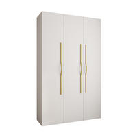 DREHTÜRENSCHRANK 245,5/150/50 3-türig - Goldfarben/Weiß, Holz/Metall (150/245.5/50cm) - Abiks Möbel
