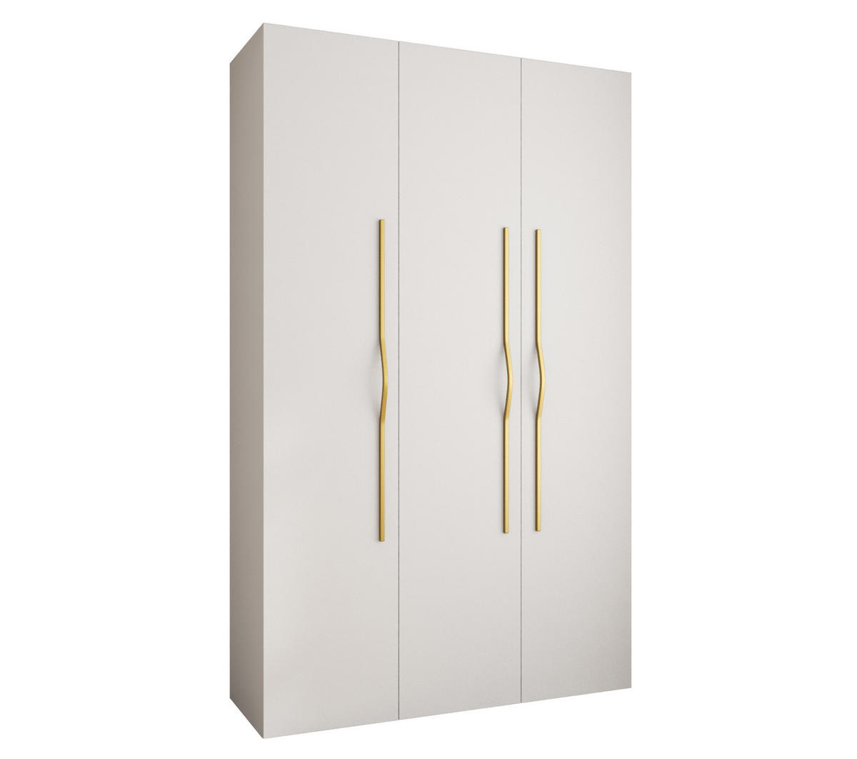 DREHTÜRENSCHRANK 245,5/150/50 3-türig - Goldfarben/Weiß, Holz/Metall (150/245.5/50cm) - Abiks Möbel