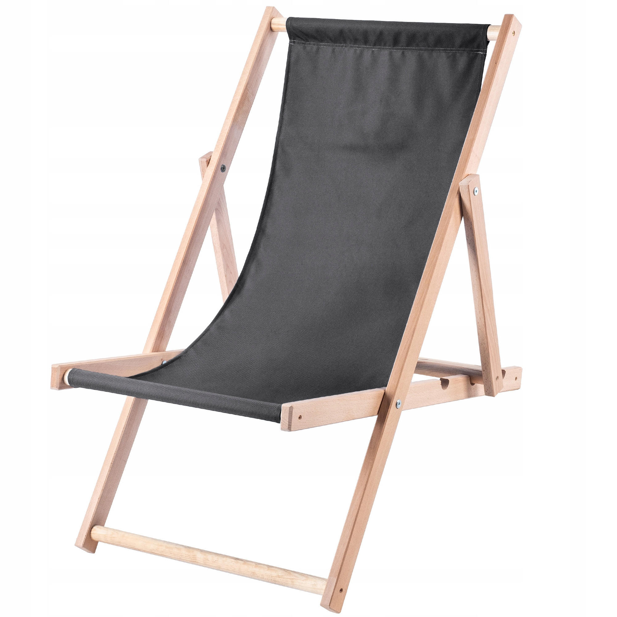 HOLZLIEGESTUHL 80 x 63 cm, Dunkler Graphit - Graphitfarben, Holz (53/78cm) - KADAX