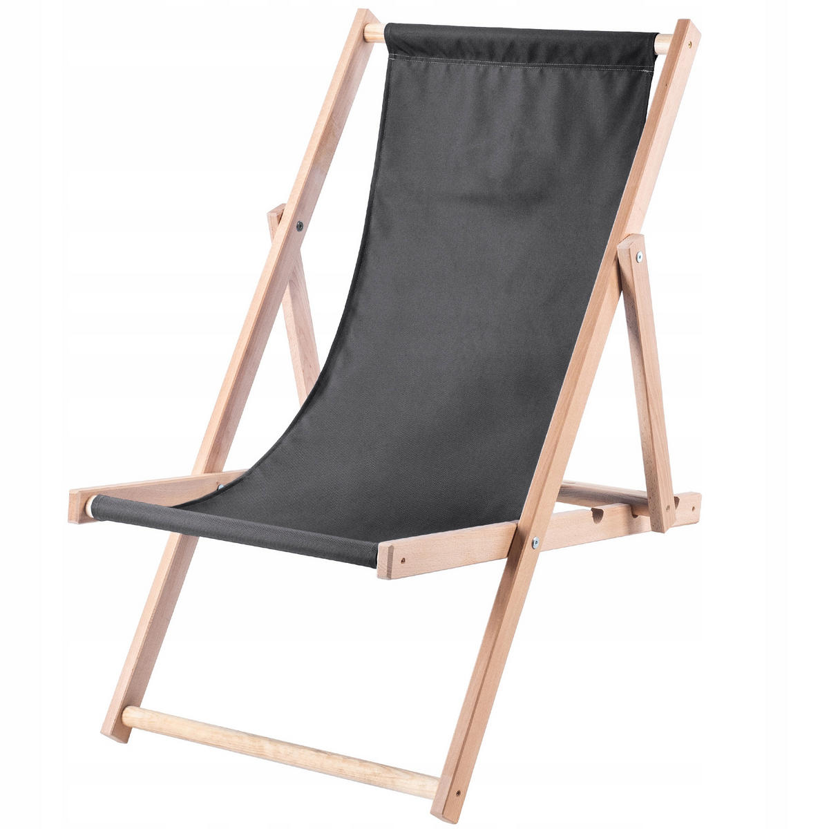 HOLZLIEGESTUHL 80 x 63 cm, Dunkler Graphit - Graphitfarben, Holz (53/78cm) - KADAX