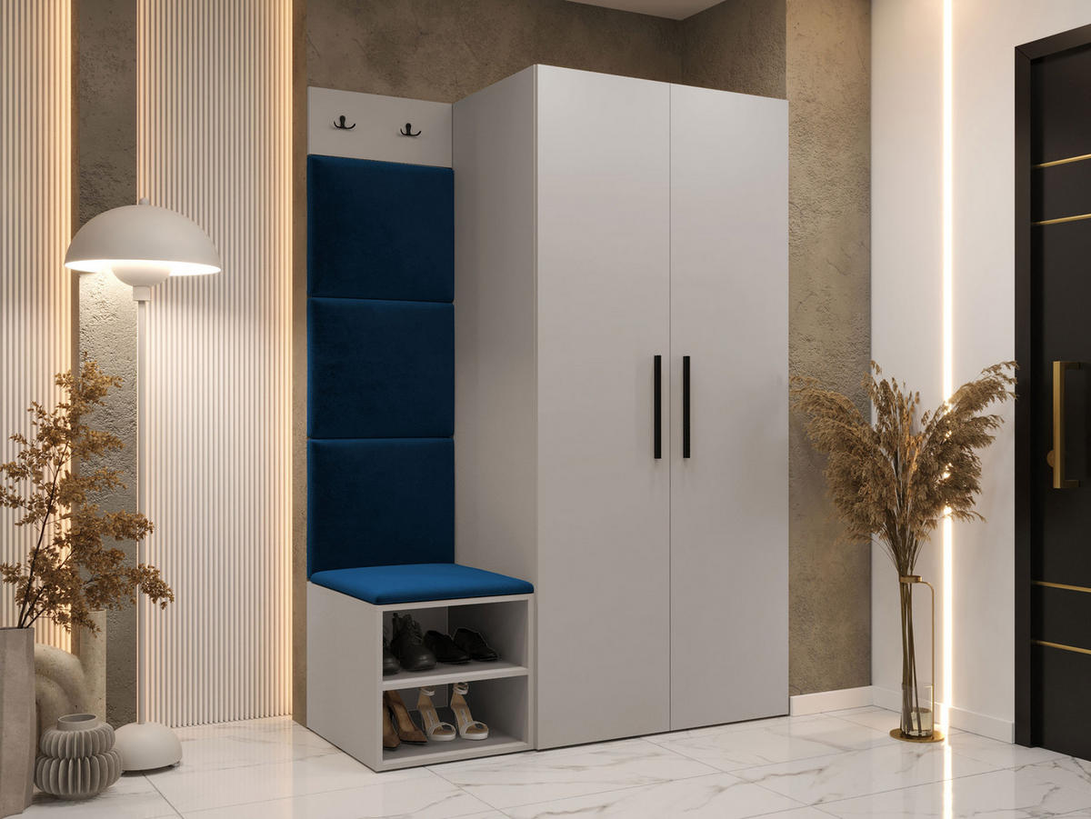 GARDEROBEN-SET Medi IV - Blau/Kaschmir, Holzwerkstoff/Kunststoff (80/191/50cm) - MIRJAN24