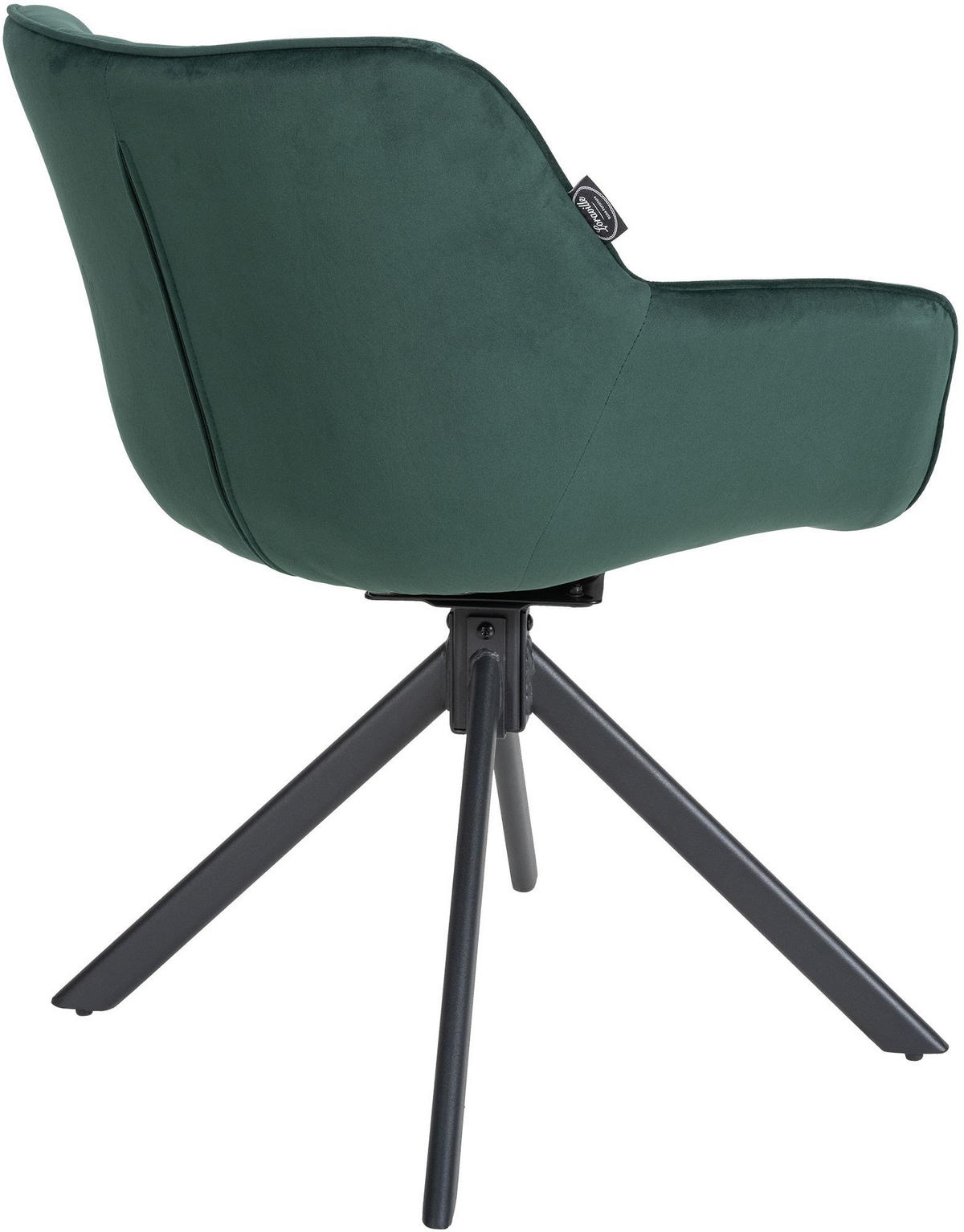 STUHL Samt grün - Schwarz/Grün, Textil/Metall (65/78/59cm) - CLP