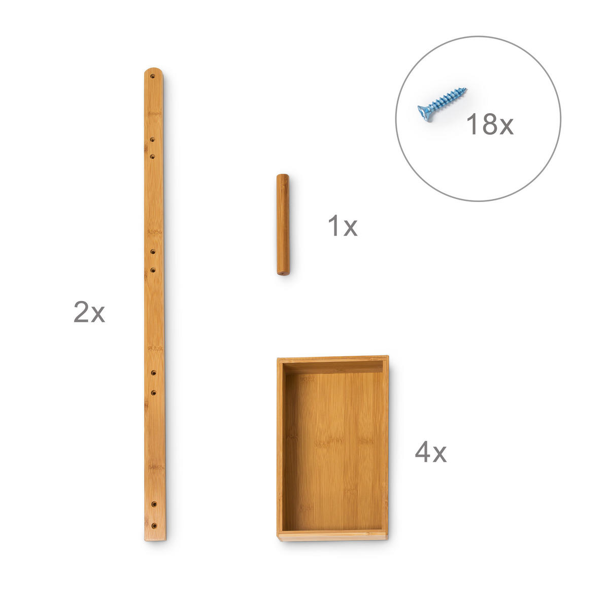 STOJAN pro ukládání - světle hnědá, dřevo (25/75/18cm) - Relaxdays