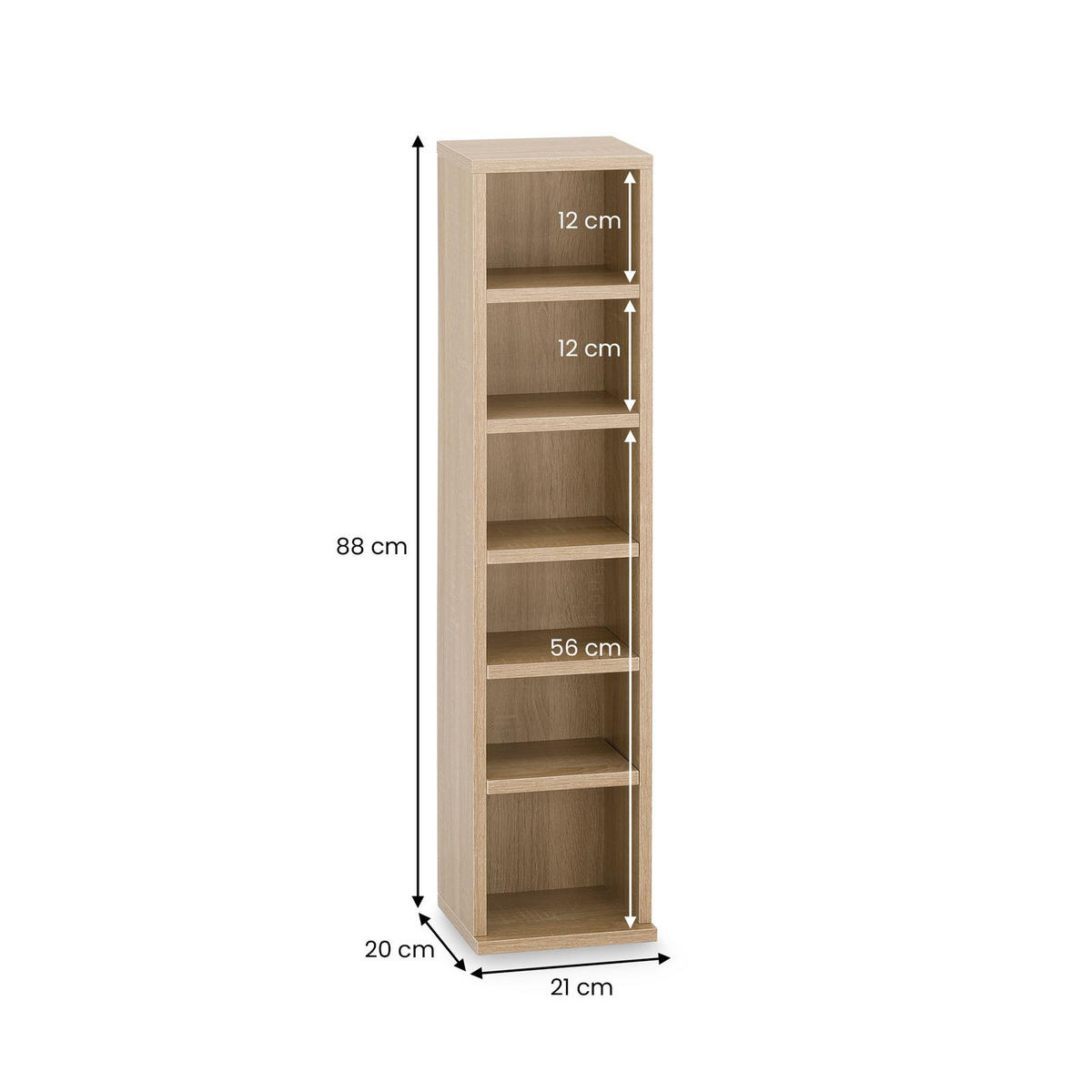 CD/DVD REGAL MELODIE Sonoma Eiche - Sonoma Eiche, Holzwerkstoff (21/88/20cm) - IDIMEX