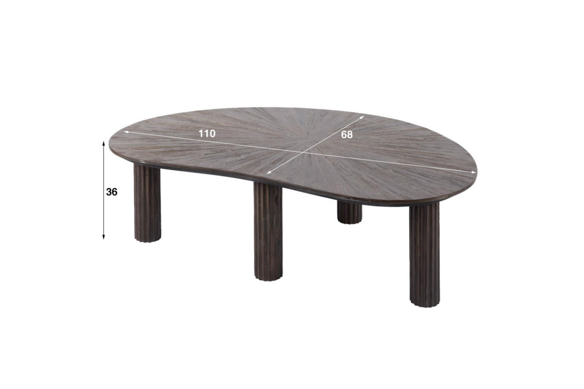 COUCHTISCH INKA Braun Teakholz - Braun, Teakholz/Holz (110/68/36cm) - KAWOLA
