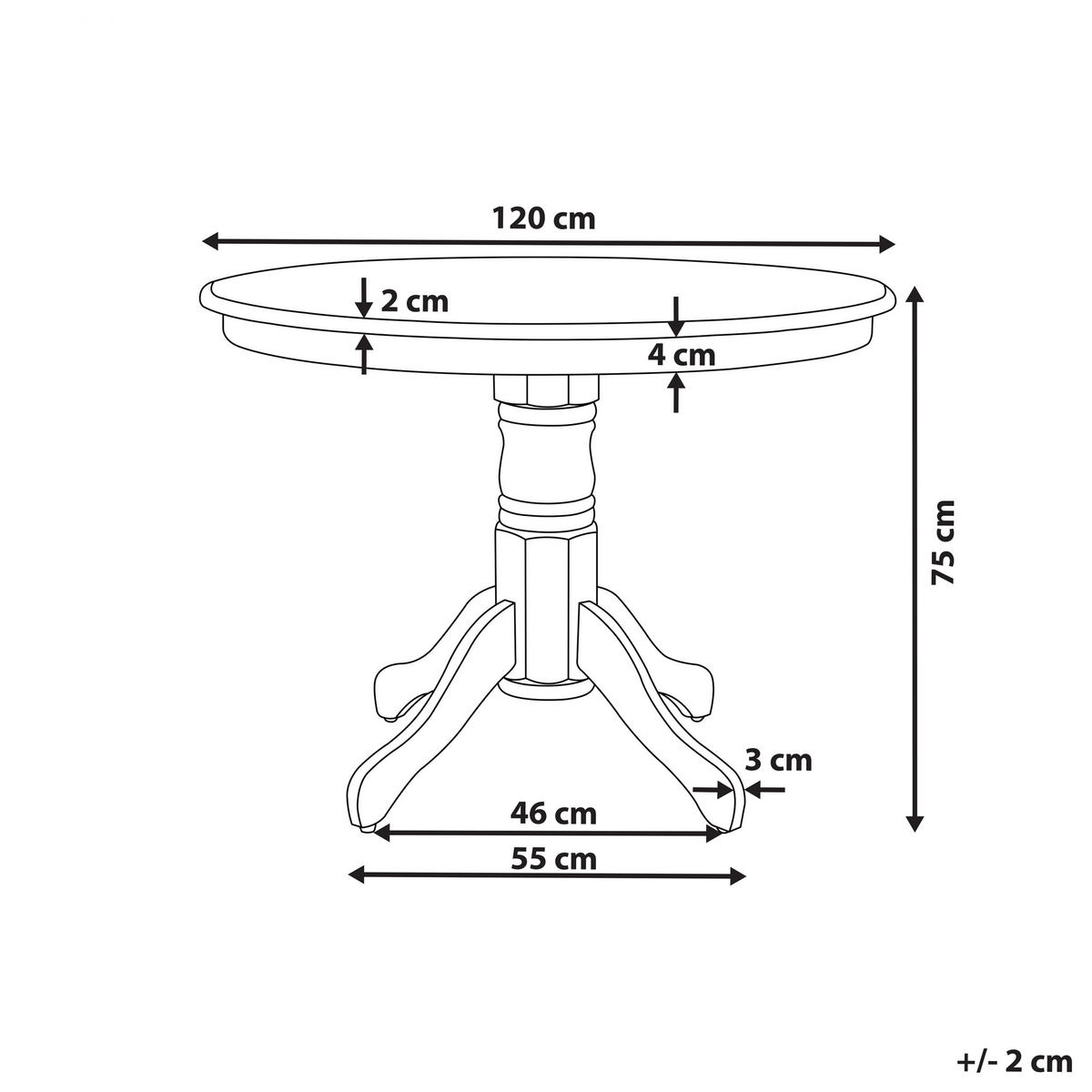 ESSTISCH 120/120 cm Schwarz Akron - Schwarz, Holzwerkstoff (120/120/76cm) - Beliani