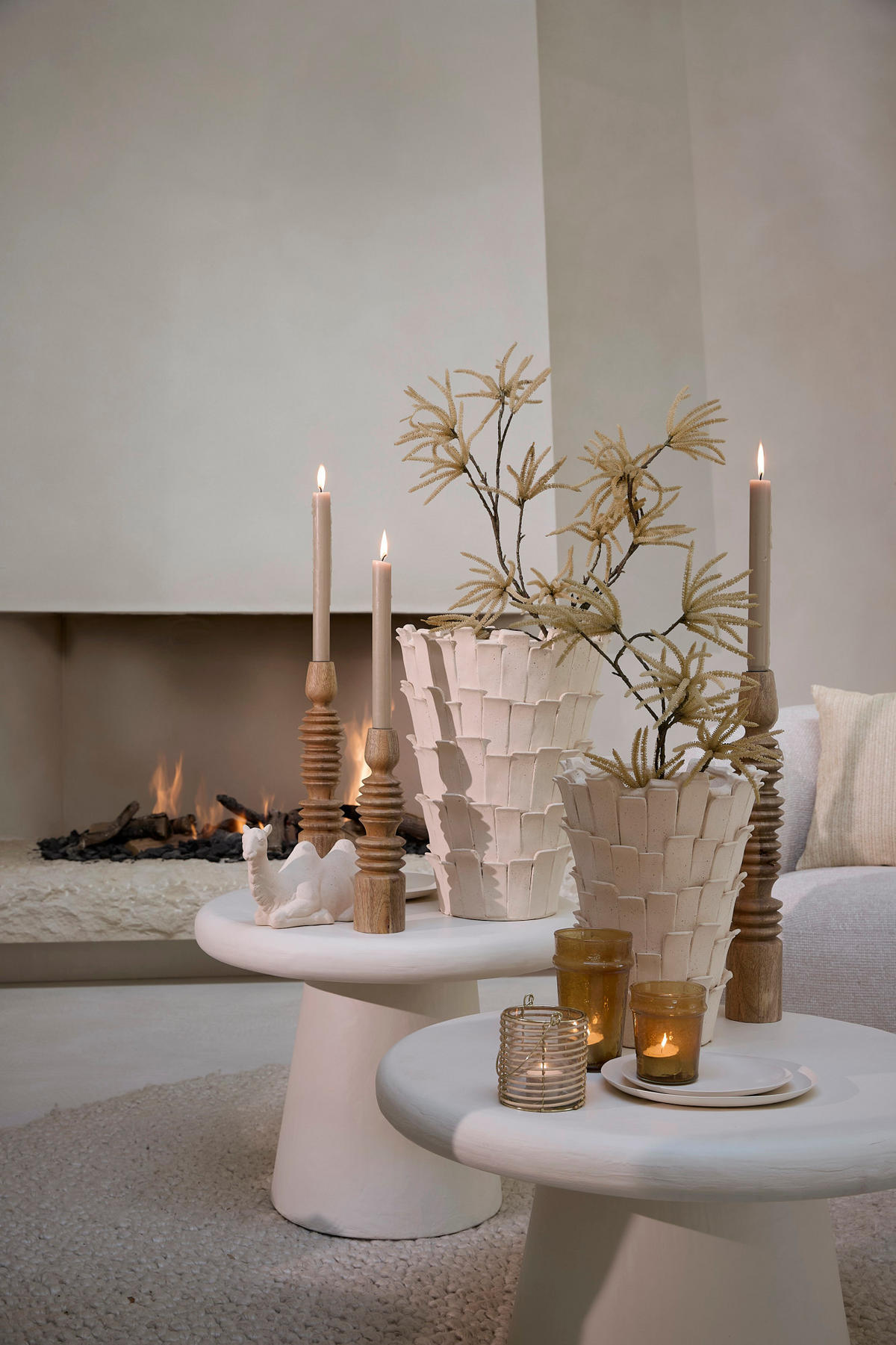 VASE Banya Weiß Ø33/34 cm - Weiß, Keramik (34cm) - Light & Living