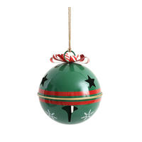 WEIHNACHTSGLOCKE Santa Lila Grün Metall - Grün, Metall (40/40/40cm) - Mondex