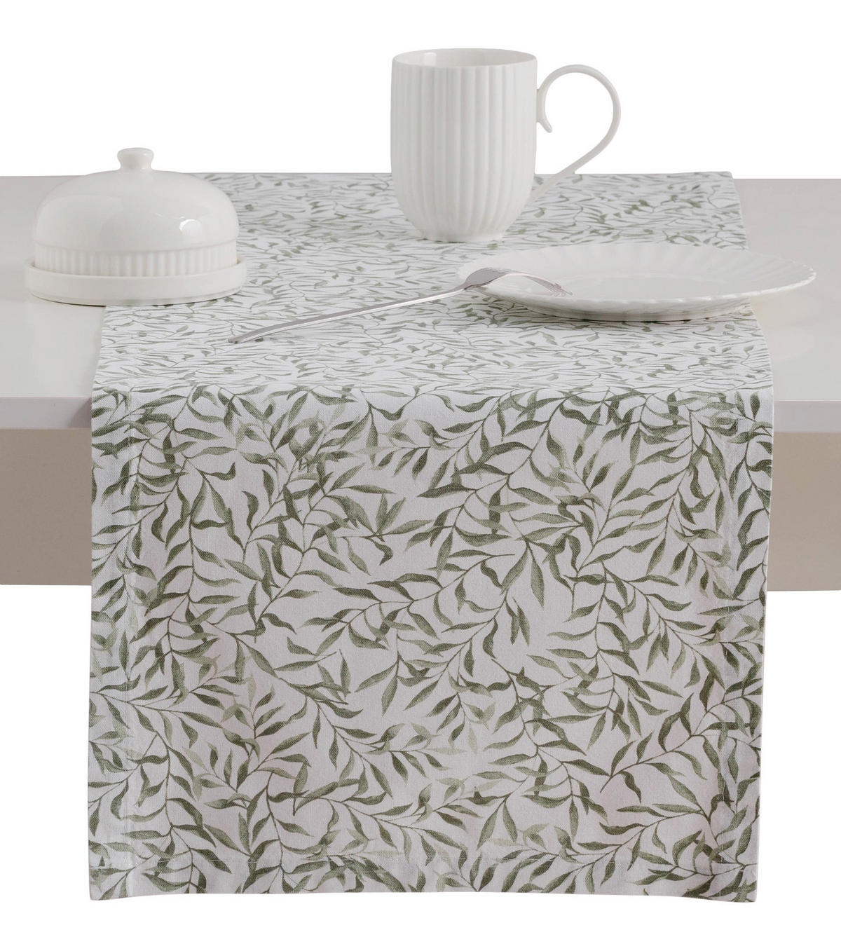 TISCHLÄUFER Fogli - Ecru, Textil (180/35/1cm) - home&you