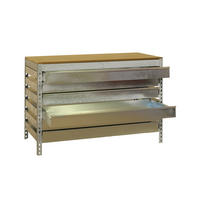 WERKBANK BUFFALO mit Schubfächern | HxBxT 84x150x76cm | Traglast 600kg | Verzinkt - Silberfarben, Metall (150/84/76cm) - PROREGAL