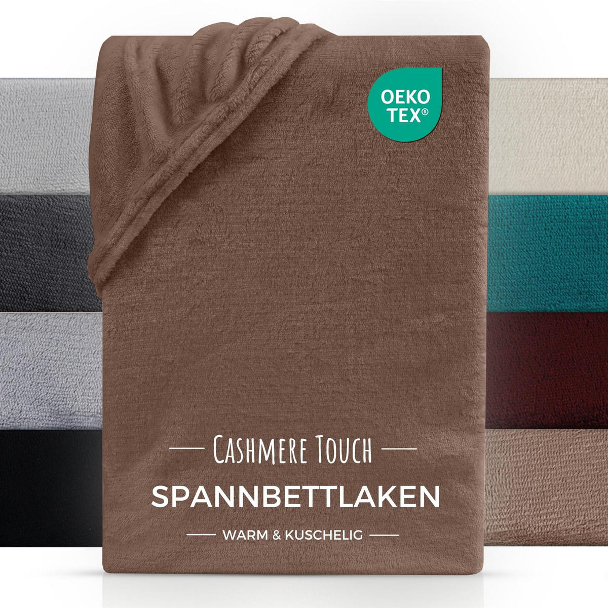CASHMERE-TOUCH-SPANNBETTLAKEN 140x200 cm, Kuscheliges Winter Bettlaken Nougat - Braun, Textil (140/200cm) - Carpe Sonno