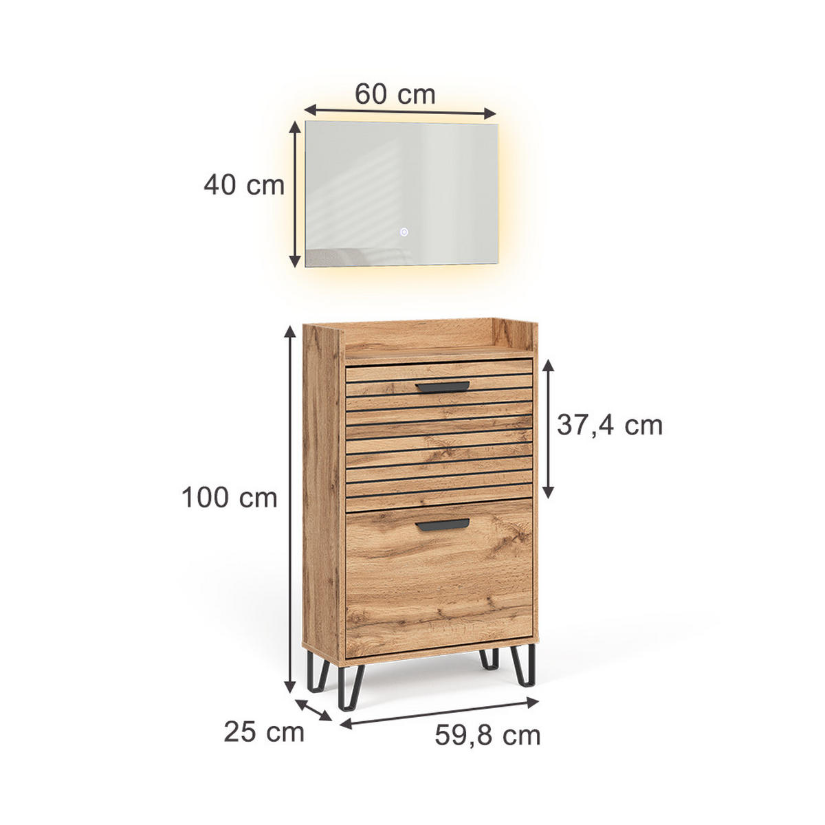 ŠATNÍ SKŘÍŇ Amber Dub Wotan - dub Wotan, kompozitní dřevo (59.8/100/25cm) - Vicco