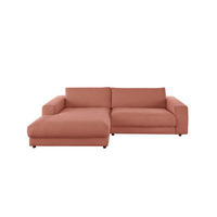 ECKSOFA MADELINE Braun Cord - Dunkelbraun/Schwarz, Kunststoff/Textil (270/190cm) - KAWOLA