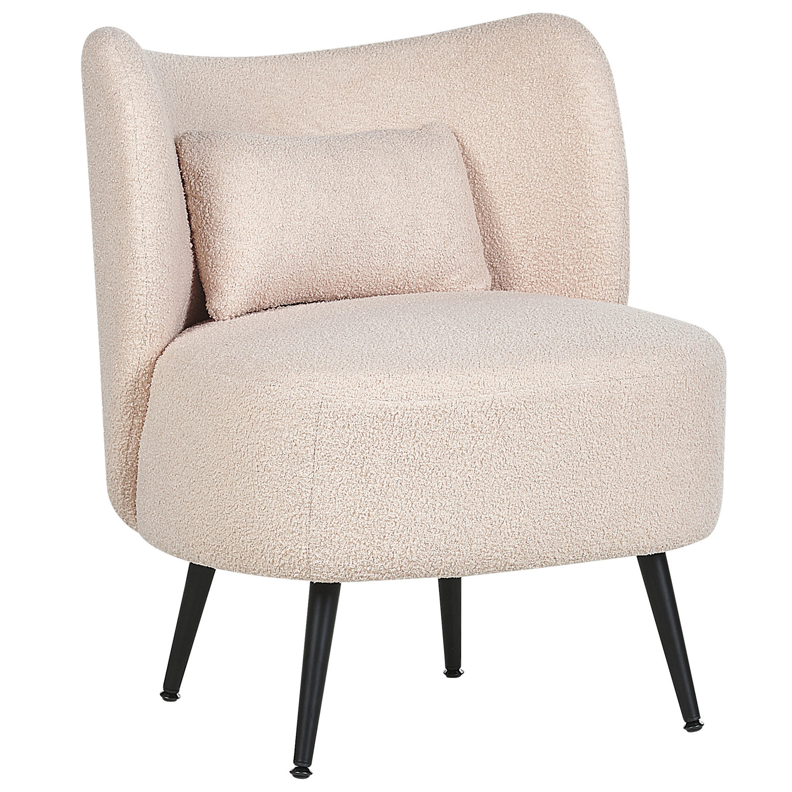 SESSEL BOUCLE Beige Otsby - Beige, Holz/Textil (60/76/55cm) - Beliani