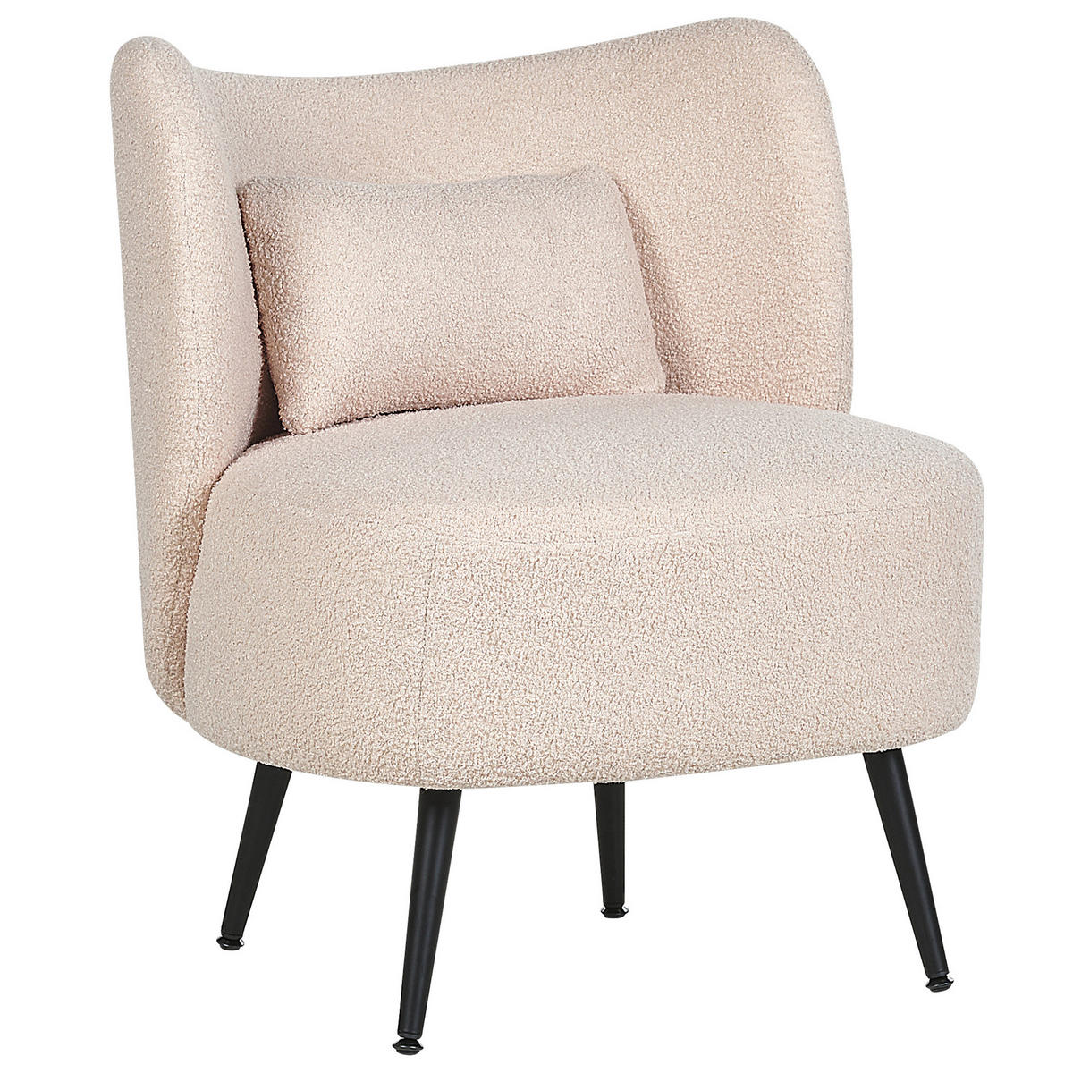SESSEL BOUCLE Beige Otsby - Beige, Holz/Textil (60/76/55cm) - Beliani