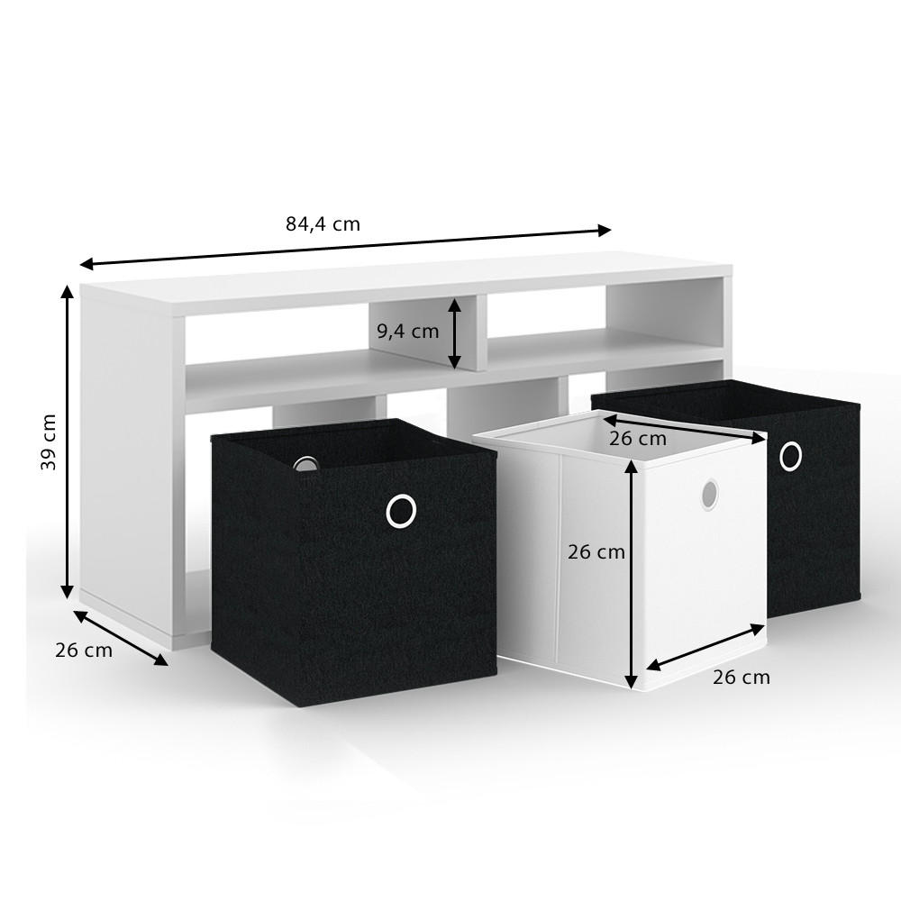 Thumbnail - Vicco Raumteiler, Weiß, Holzwerkstoff, 5 Fächer, Rechteckig, 84.4x39x26 cm, Wohnzimmer, Raumteiler & Paravents, Raumteil...
