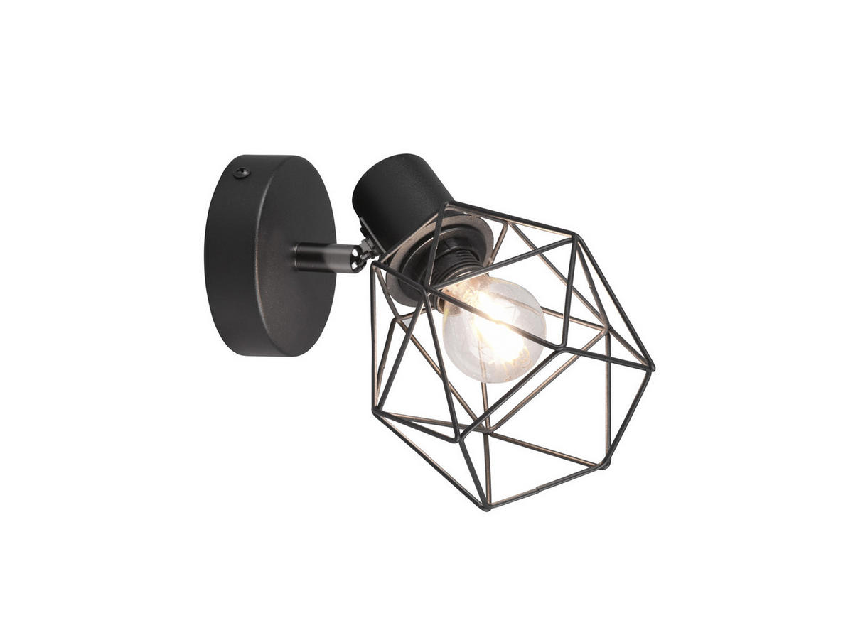 WANDSTRAHLER Industrial Schwarz - Schwarz, Metall (12/18/14cm) - meineWunschleuchte