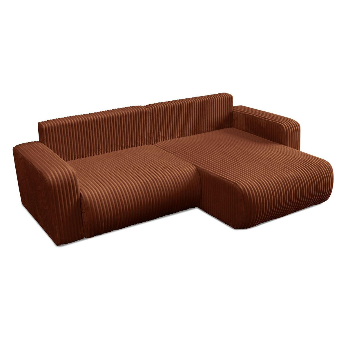 Ecksofa MOVE mit Schlaffunktion und Bettkasten, Tilia 52 - Cognac, Textil (247/143cm) - Lookway