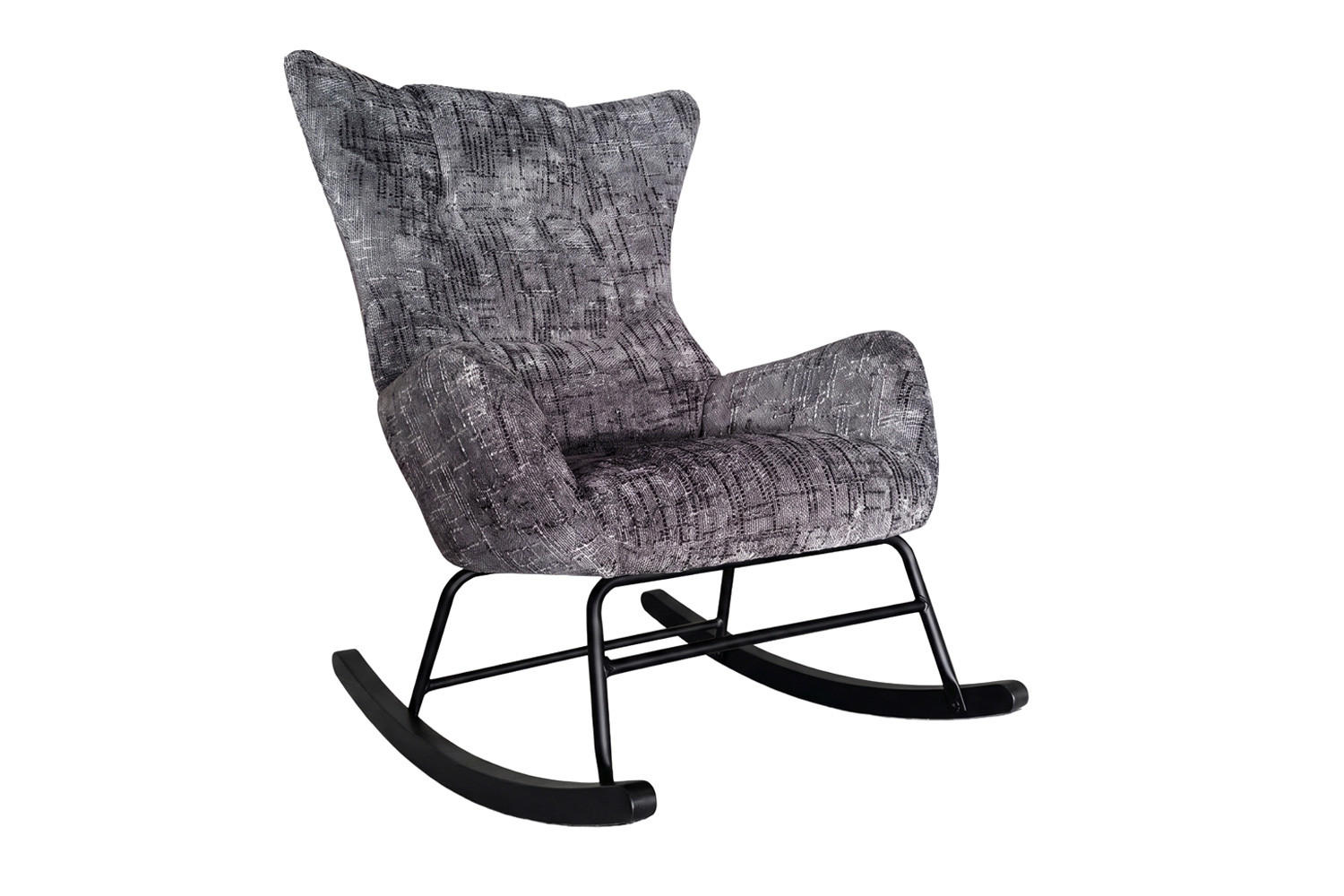 SCHAUKELSTUHL Matera, Webstoff, Grau - Grau, Textil (75/103/94cm) - dasmöbelwerk