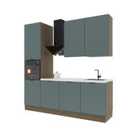 KÜCHENZEILE 240 cm Livaro – KU-S25 – Grün / Dunkle Eiche - Dunkelbraun/Grün, Holzwerkstoff (240/247/60cm) - hi-markt