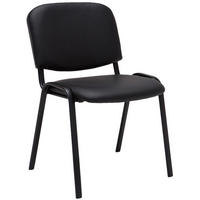 BESUCHERSTUHL Lederlook schwarz - Schwarz, Textil/Metall (53/83/53cm) - CLP