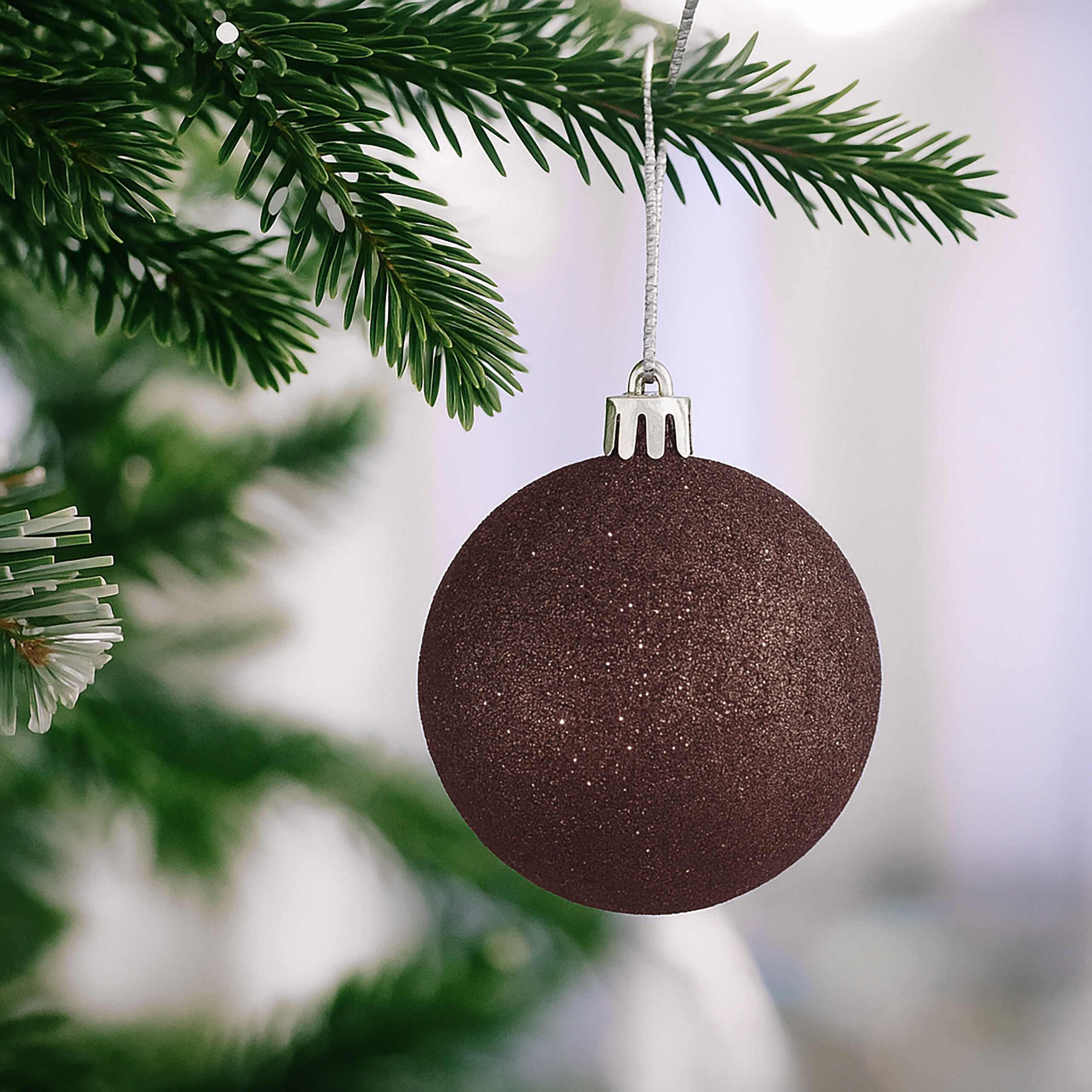 30XWEIHNACHTSKUGELN - Braun, Kunststoff (6/7/6cm) - Relaxdays