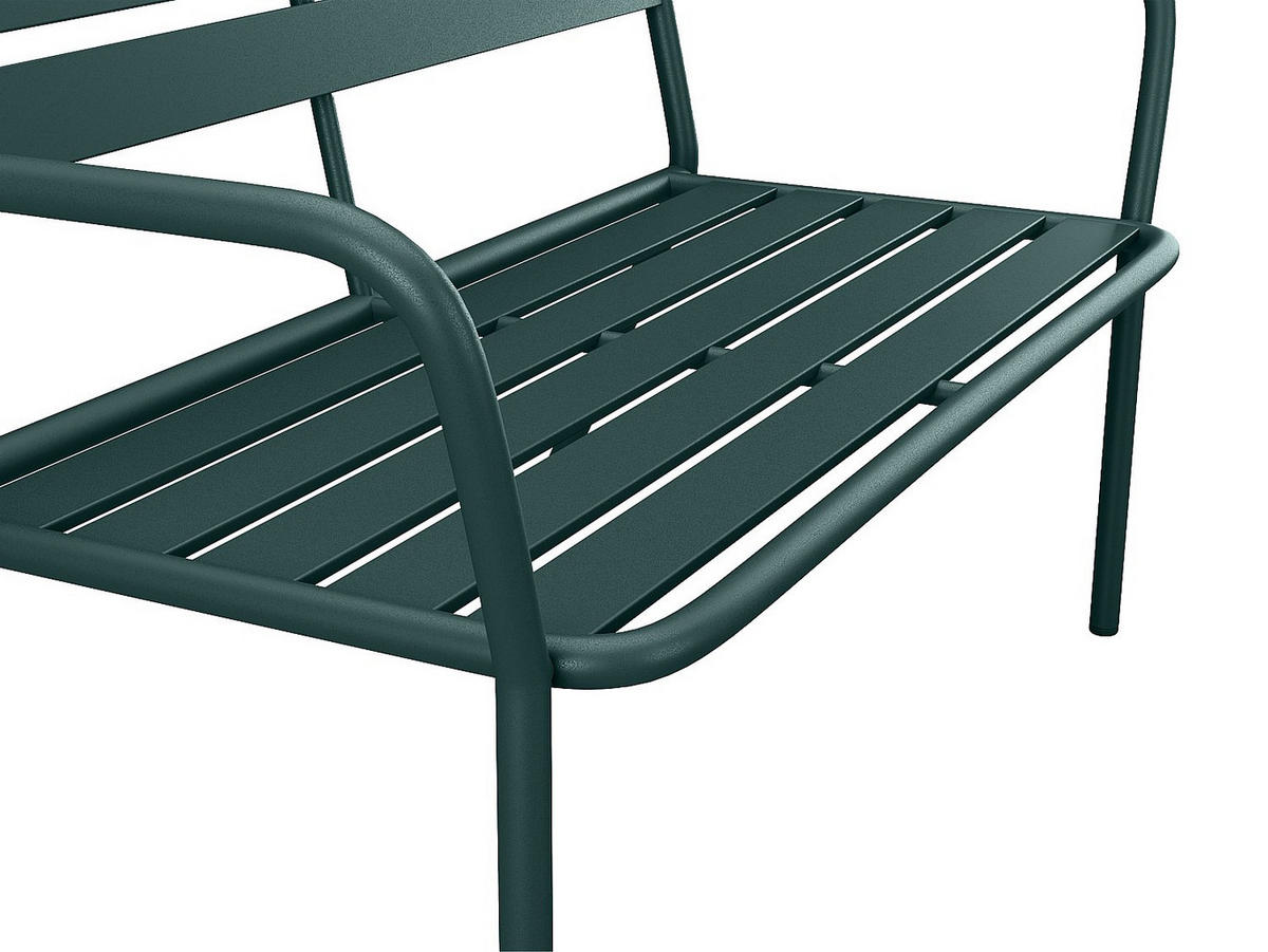 GARTENBANK - 2 -Sitzer - Stahl - tannengrün - MIRMANDE - Waldgrün, Metall (123/82/58cm) - Vente-Unique