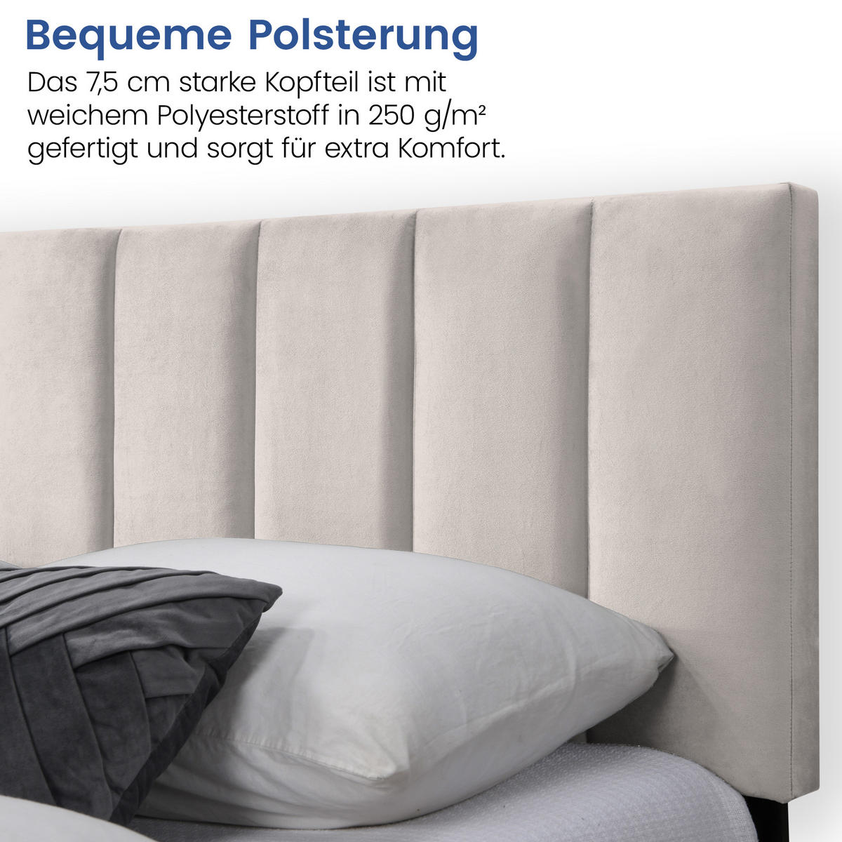 POLSTERBETT mit Lattenrost 140x200 cm Beige - Beige, Textil (140/200cm) - Home Collective