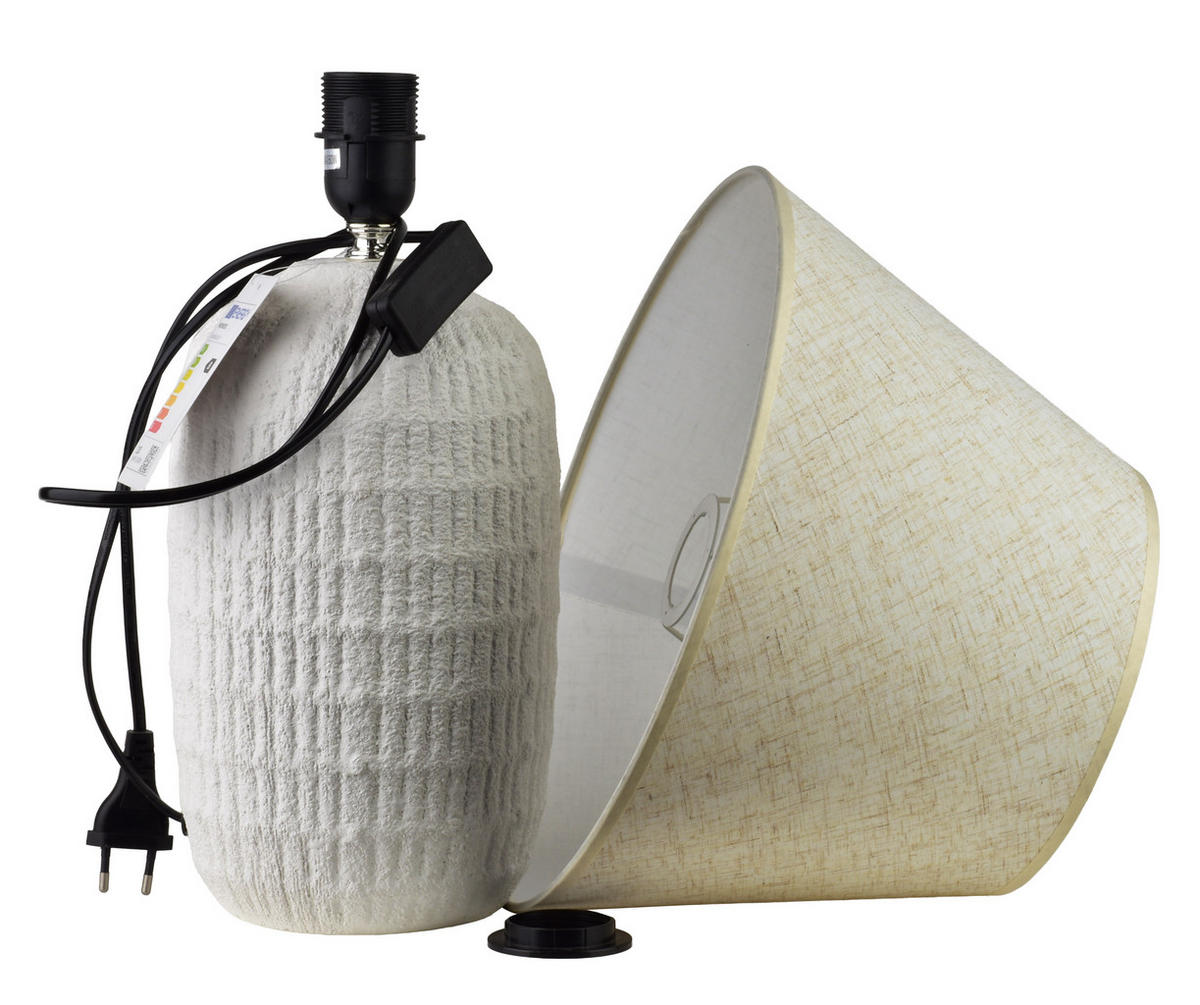 TISCHLAMPE Leti Grau 16/33/49 cm Keramik - Weiß, Keramik (16/33/49cm) - Mondex