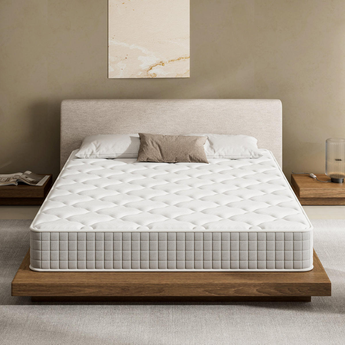 MATRATZE komfortabel, 180/200 cm, Höhe ca.: 22 cm, Bewegungsdämpfung, für zwei Personen - Weiß, Textil (180/200cm) - DEWINNER