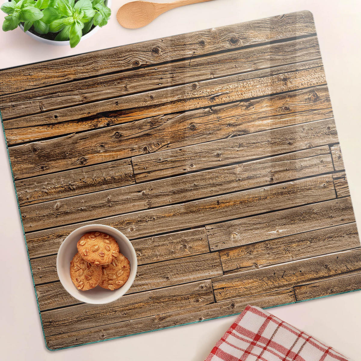 GLASPLATTE 60x52 cm Holzwand - Braun, Glas (60/0.4/52cm) - TULUP