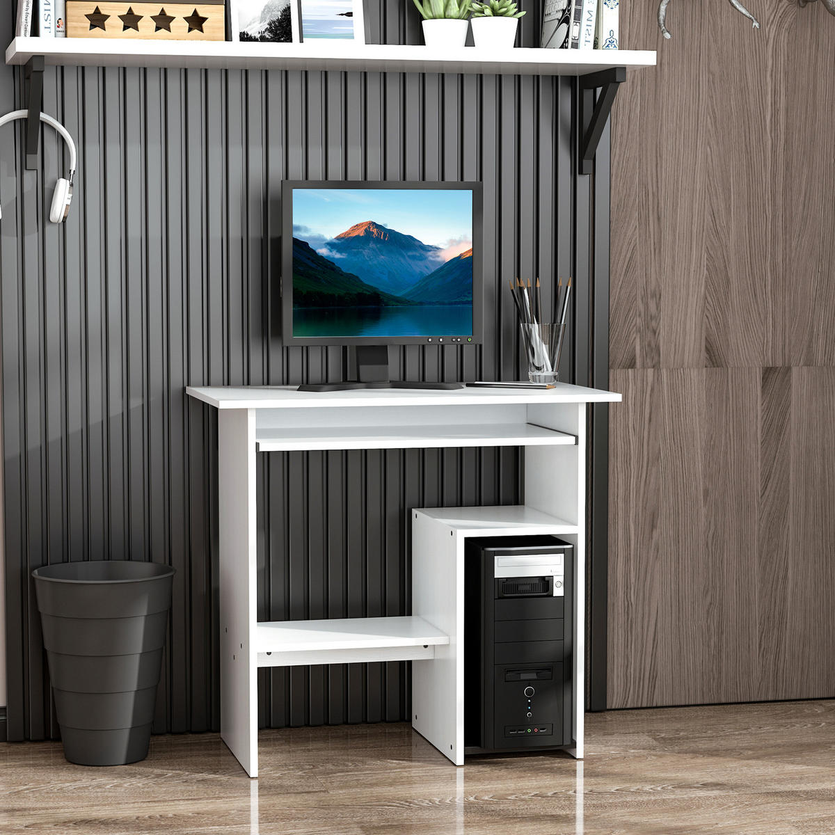 BÜROTISCH Weiß 1 Stück - Weiß, Holzwerkstoff (45/80/75cm) - GiPP