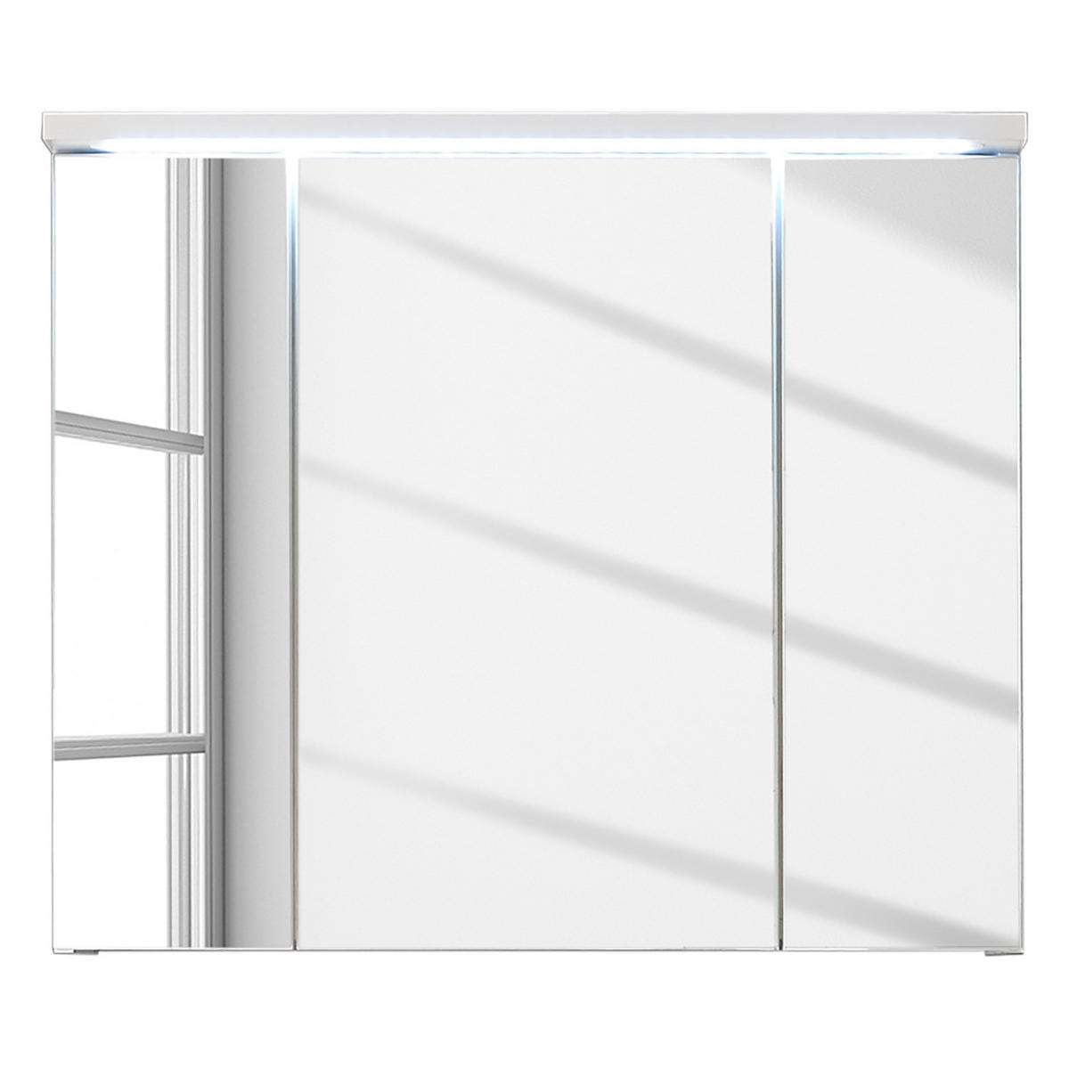 SPIEGELSCHRANK - inkl. Beleuchtung - Weiß, Holzwerkstoff (80/69/20cm) - home24