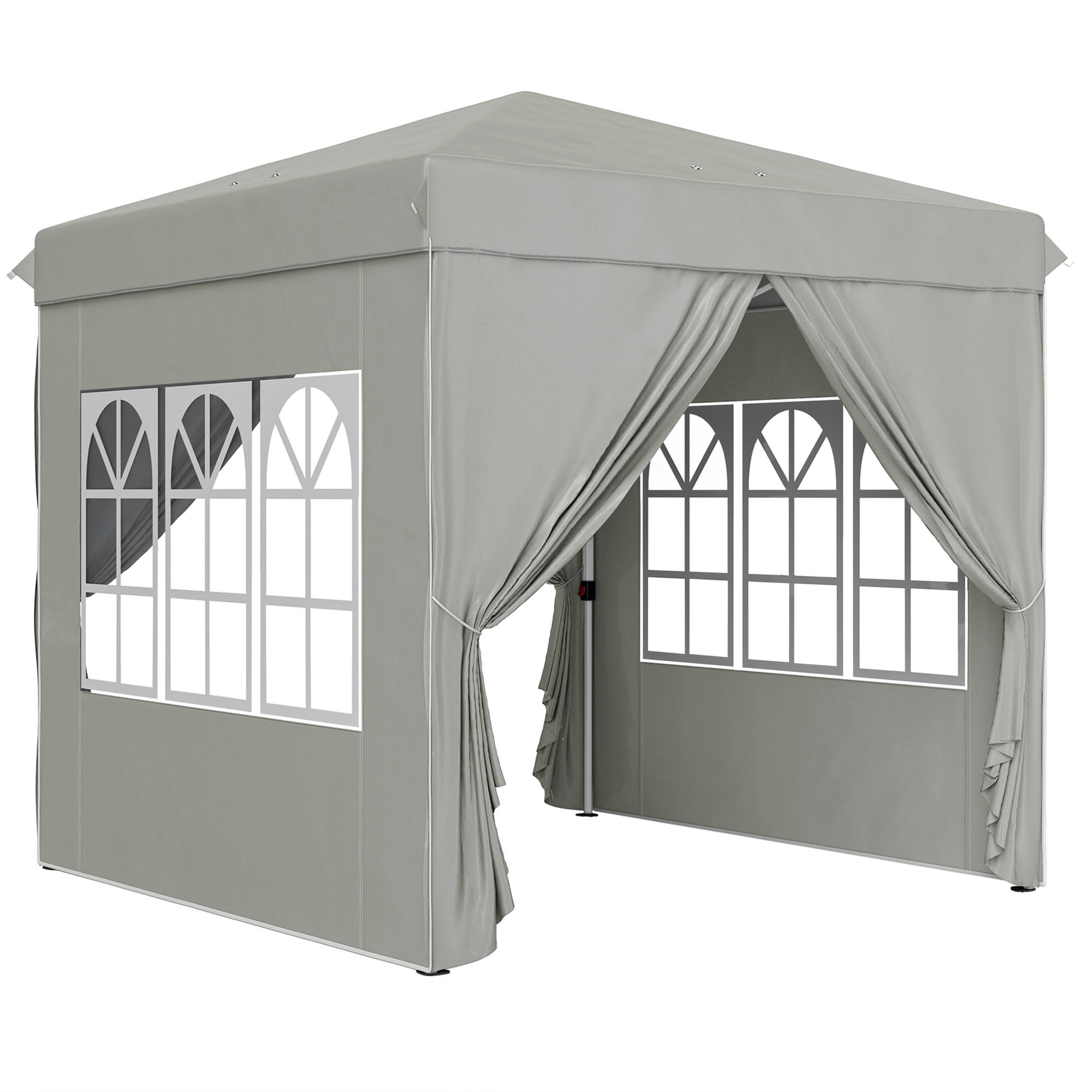 PAVILLON 2,5x2,5 m Pop-up Faltpavillon Hellgrau - Grau, Metall (248/270/248cm) - ComfortXL
