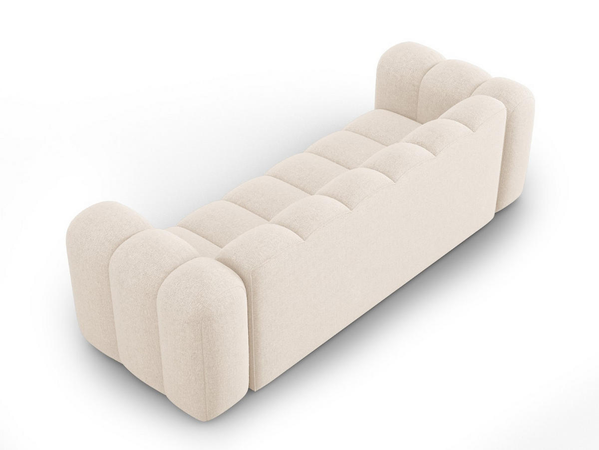 SOFA Lupine aus Chenille-Stoff leichtes beige 3 Sitzplätze - Creme, Textil (95/70/230cm) - Micadoni