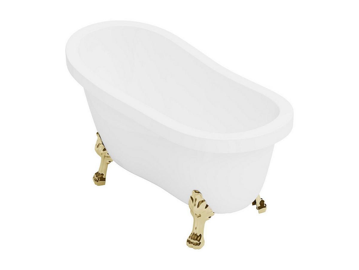 FREISTEHENDE Badewanne mit Füßen - 1 Person - acryl - weiß Nisos - Weiß, Kunststoff (145/77/74cm) - Vente-Unique