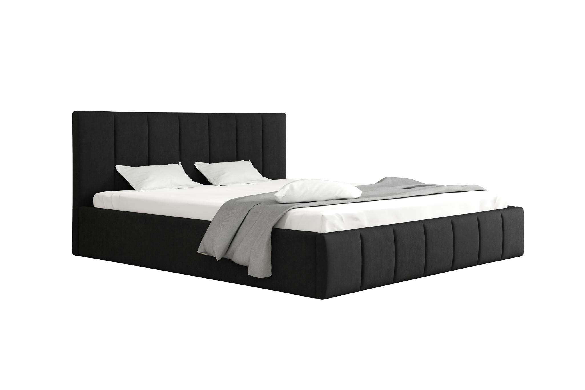 POLSTERBETT Detroit Ohne Matratze - Schwarz, Holzwerkstoff/Textil (120/200cm) - Fun Möbel