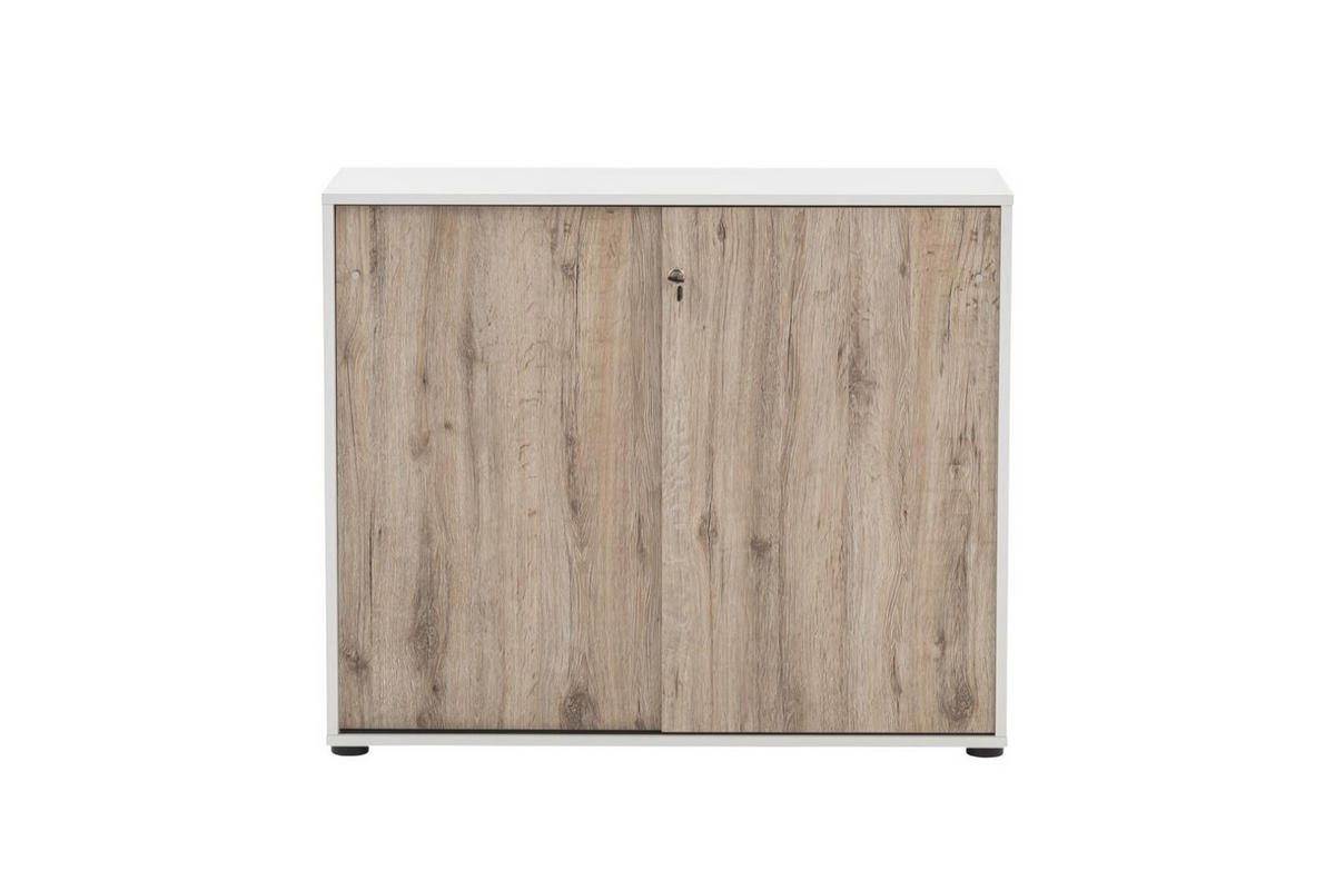 AKTENSCHRANK Pigeon Large 83,6x100x41 cm Weiß/Eiche - Weiß, Holz (100/83.6/41cm) - PROREGAL