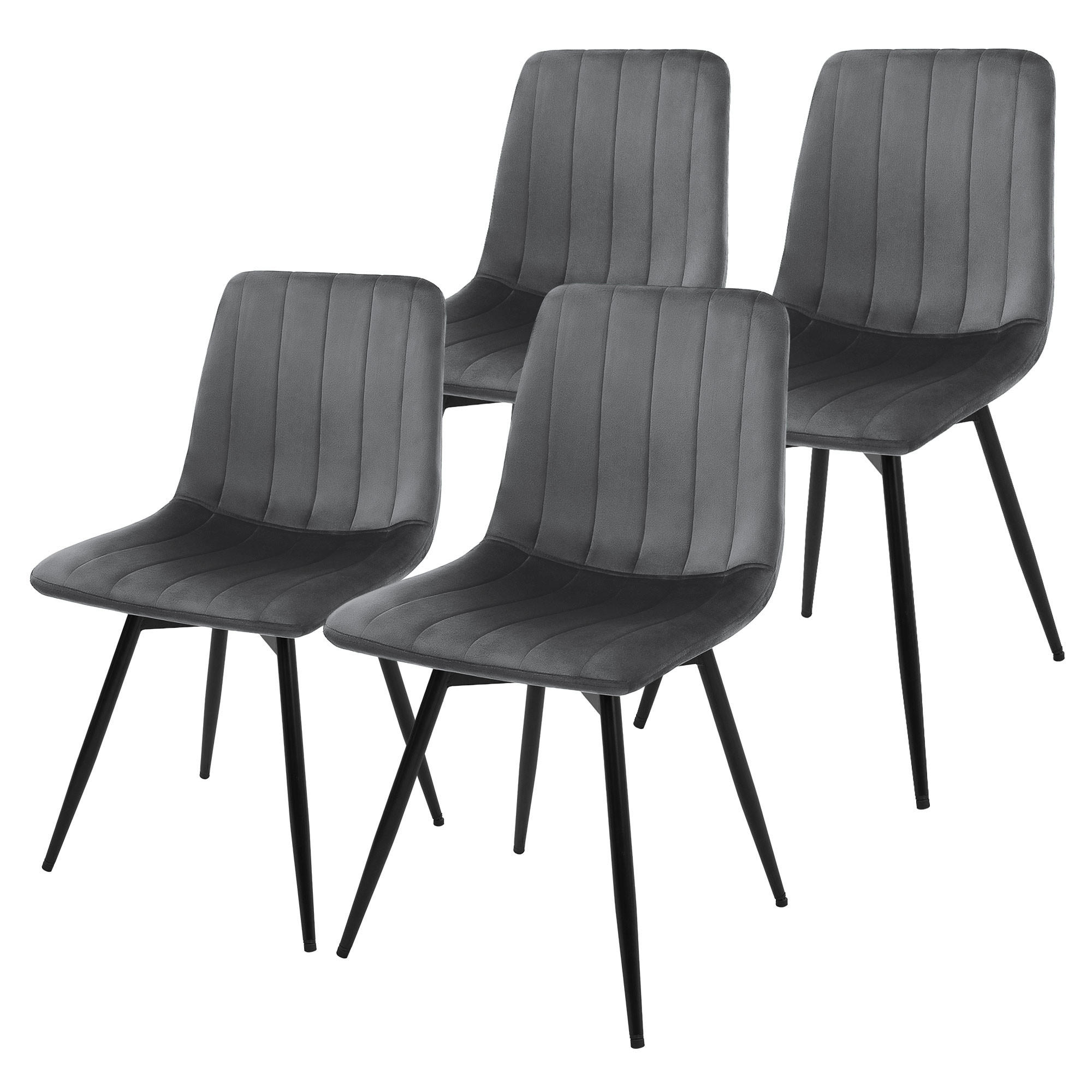 JÍDELNÍ ŽIDLE, sada 4 ks, otočné kuchyňské židle, čalouněné sametem, antracitové - černá/antracitová, kov/textil (43/81/52cm) - ML-DESIGN