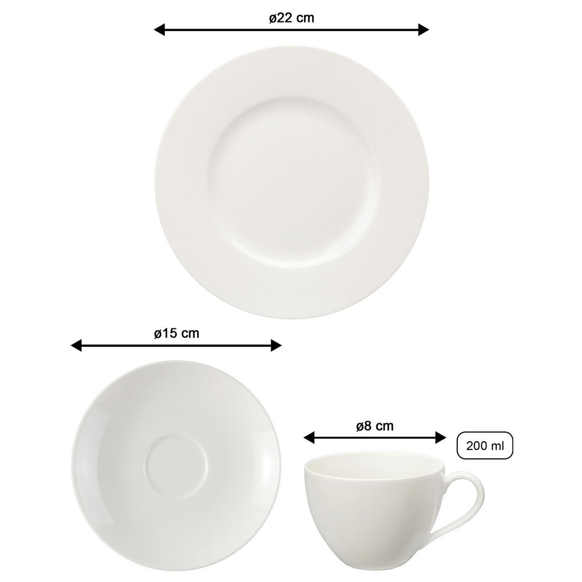 KAFFEE SET Basic White weiß 18er Set - Weiß, Keramik (19.7/32.4/34.8cm) - vivo | Villeroy & Boch Group
