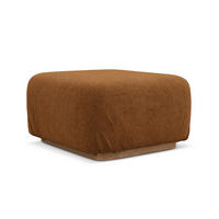 POUF Bouclé Stoff Orange - Pink/Terra cotta, Holz/Textil (83/95/41cm) - Makamii