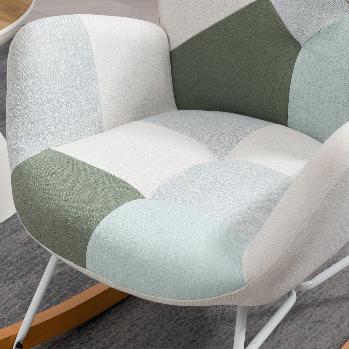 SCHAUKELSTUHL in Webstoff Multicolour - Multicolor, Metall (68/98/85cm) - Meubles Cosy