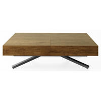 COUCHTISCH Cavetta X höhenverstellbar ausziehbar, Lefkas Eiche 120-200/80/27-76 cm - Alteiche/Schwarz, Holzwerkstoff/Metall (80/200/76cm) - WFL GROUP
