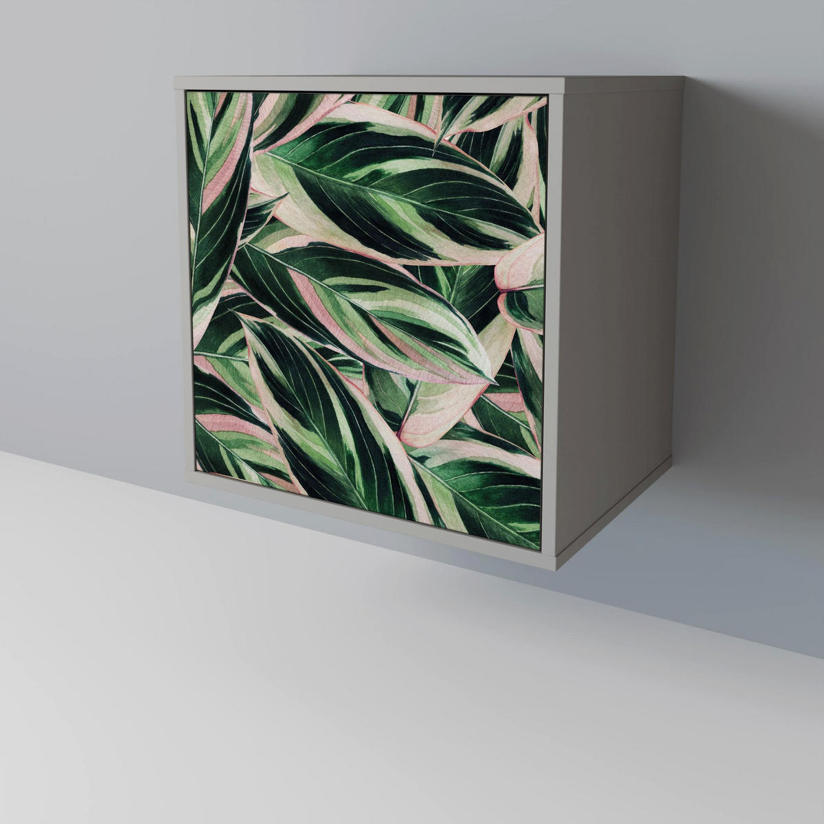 SIDEBOARD EERIE STROMANTHE, Grau, 57,5x42x75,5 cm, Goldfarbene Metallfüße - Goldfarben/Multicolor, Holzwerkstoff/Metall (57.5/75.5/42cm) - SpaceRebels