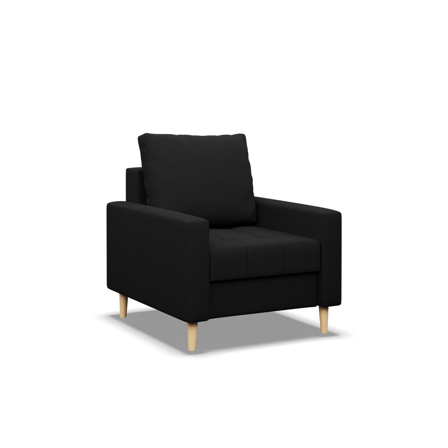POLSTERSESSEL ELMA, BONELL, Schwarz - Schwarz, Textil (75/92/92cm) - Mebligo