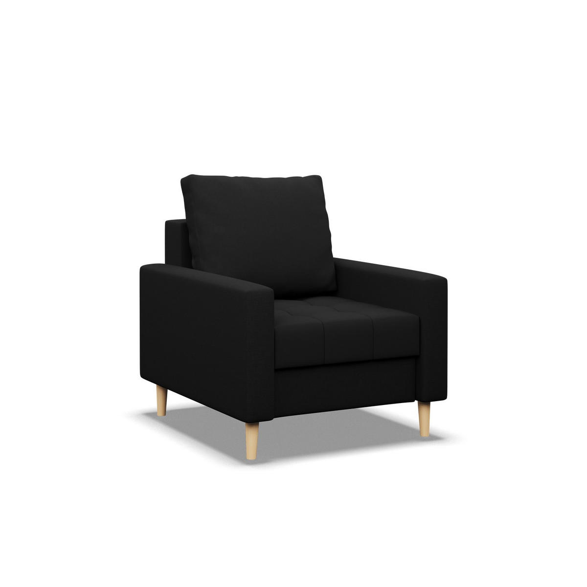 POLSTERSESSEL ELMA, Schwarz - Schwarz, Textil (75/88/92cm) - Mebligo